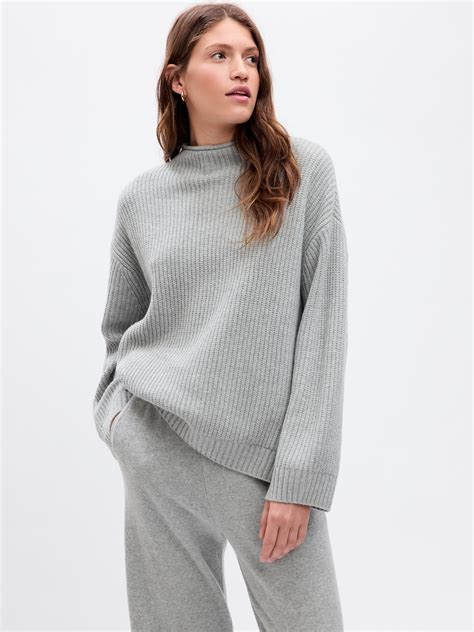 funnel neck oversized sweater